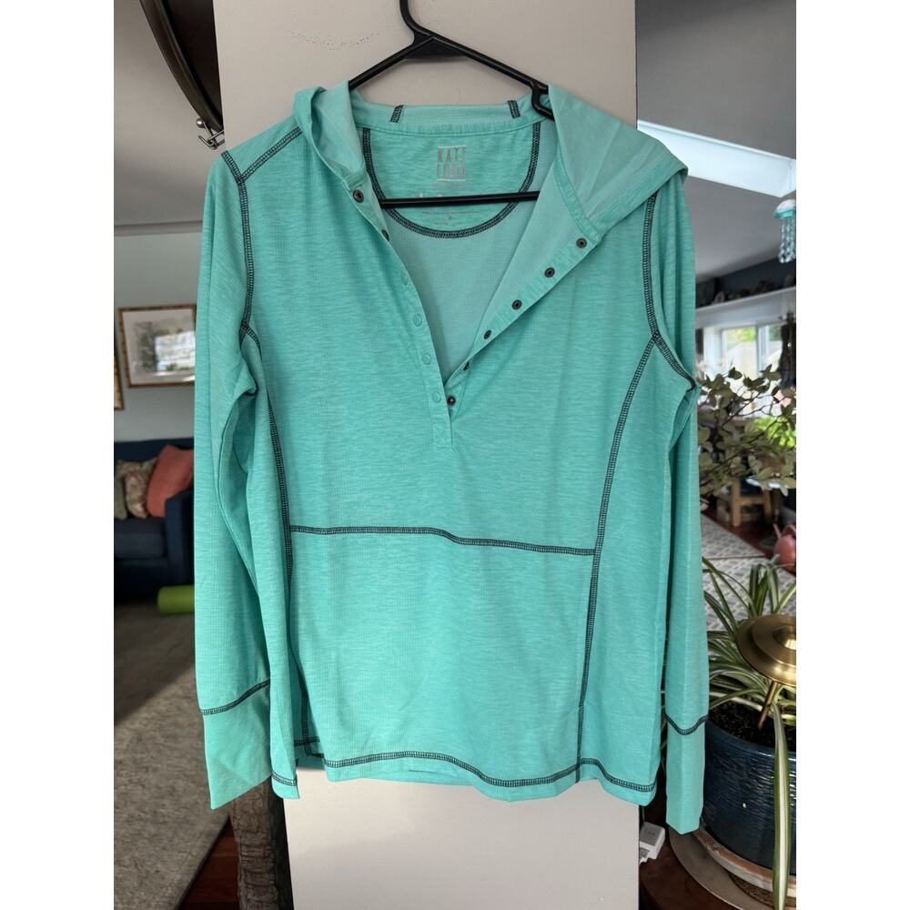 Kate Lord pullover Womens‎ Med lt Green Athletic Golf front snaps